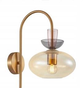 Italux Fali lámpa Fanda arany, üveg lámpabúra, E27, Stílusos design