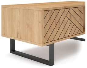 Natúr színű dohányzóasztal tölgyfa dekorral 55x110 cm Madona – Marckeric