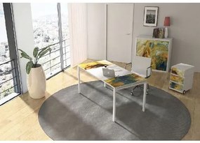 Manutan Easy Office irodabútorszett, asztal: 140 x 80 cm, monokróm