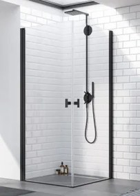 Radaway-Nes Black KDD I szögletes dupla nyílóajtós, fekete zuhanykabin,  100x80 cm