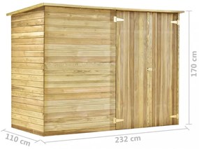 impregnált fenyőfa kerti kerékpártároló 232 x 110 x 170 cm
