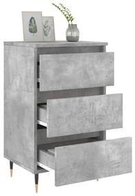 2 db betonszürke szerelt fa éjjeliszekrény 40x35x69 cm