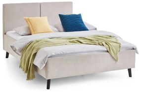 Bézs kárpitozott franciaágy ágyráccsal 140x200 cm Piano – Meise Möbel