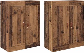 vidaXL Fali szekrény 2 pcs Öreg fa 69,5 x 34 x 90 cm Faanyag
