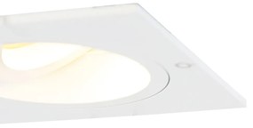 6 darabos süllyesztett, négyszögletes, fehér, forgatható és dönthető spotlámpa szett - Chuck