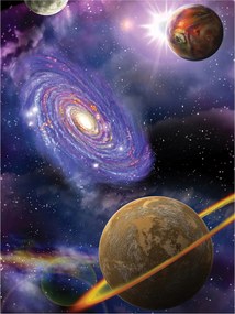 Flizelin fotótapéta Kozmosz Galaxis Bolygók Csillagok 206x275 +ragasztó