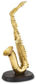 Dekorfigura Saxophone Műanyag Arany, Fekete 27,5x12x9cm