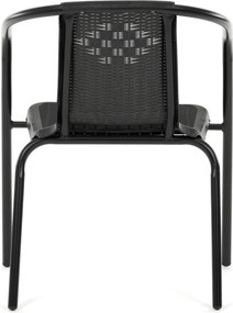 Kerti szék, fém, műanyag, fekete, AZC-H1001 BK