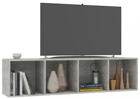 betonszürke szerelt fa könyv-/TV-szekrény 36 x 30 x 143 cm