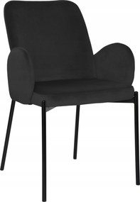 Fekete velúr kárpitozott szék nappaliba, étkezőbe és konyhába Gusto