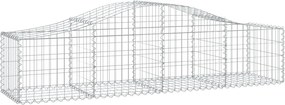 vidaXL íves horganyzott vas gabion kosár 200x50x40/60 cm