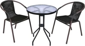 GARTHEN Kerti rattan szék 73x53x60 cm sötétbarna