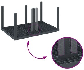 5 darabos kerti étkező szett antracit poli rattan