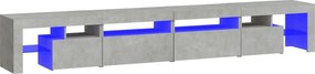 vidaXL betonszürke TV-szekrény LED lámpákkal 260x36,5x40 cm