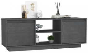 szürke tömör fenyőfa TV-szekrény 110 x 30 x 40 cm