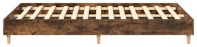 füstös tölgy színű szerelt fa ágykeret matrac nélkül 135x190 cm