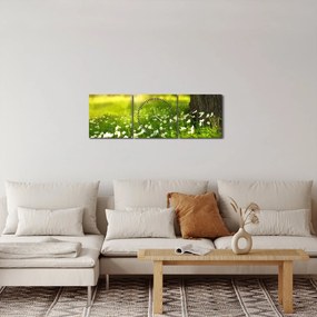 Tisztás és a virágok képe (órával) (90x30 cm)