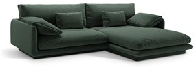 Sötétzöld sarokkanapé (jobb oldali) Torino – Micadoni Home