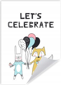 Születésnapi poszter gyerekeknek Let's celebrate 50X70 cm