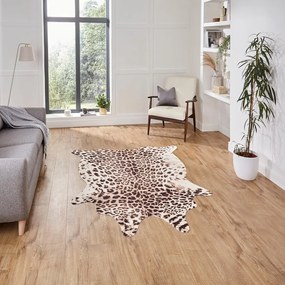 Barna-bézs szőnyeg 130x155 cm Faux Leopard – Think Rugs