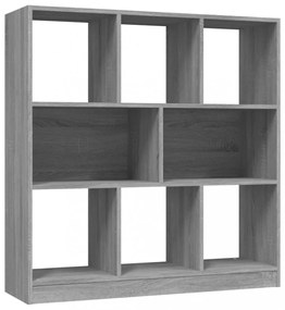 szürke sonoma színű szerelt fa könyvszekrény 97,5x29,5x100 cm