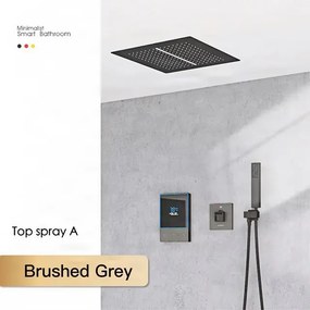 Zuhanyrendszer ELITE EDITION BCS1721 falba süllyesztett kivitelben, termosztáttal és vízesés funkcióval, többféle színben — Gunmetal szürke —…