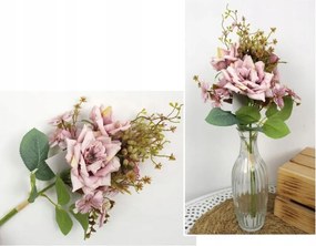 Rózsa csokor (3 virág 10-5 cm, kiegészítőkkel) 40 cm magas Világos Rózsaszín WT-132C