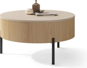 Mazzoni FRIDA Bézs (Pezsgőszínű) / Oasis Tölgy – MODERN DOHÁNYZÓASZTAL FELHAJTHATÓ LAPPAL ÉS TÁROLÓVAL