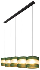 Csillár zsinóron HELEN 5xE27/15W/230V zöld/arany