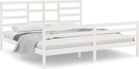 vidaXL fehér tömör fa ágykeret 200 x 200 cm