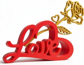 Love Figura 3D szív alakú felirat rózsával Valentin nap Személyre szabás
