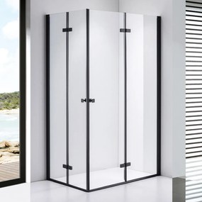 Stuxi Verona Duo Black 70x100 aszimmetrikus két csuklóajtós zuhanykabin 6 mm vízlepergető üveggel, fekete