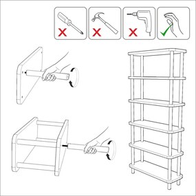 Natúr színű könyvespolc borovi fenyő dekorral 80x168,5 cm Step – Kalune Design