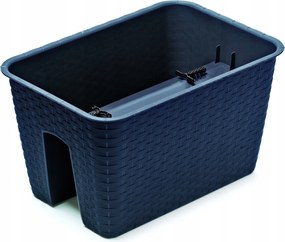Virágtartó korlát láda antracit erkély terasz korlát 40cm rattan