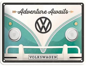 Fém tábla Volkswagen VW - Adventure Awaits, (20 x 15 cm)