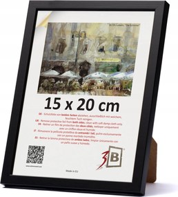 Fa keret 15x20 fekete akril üveg portré keret