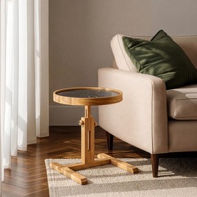 Opus Yuvarlak 40 - Oak, Black Marble