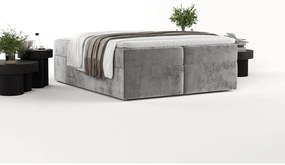 Szürke ágyneműtartós boxspring ágy 200x200 cm Yoko – Maison de Rêve