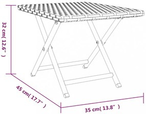 barna összecsukható polyrattan asztal 45x35x32 cm