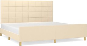 vidaXL krémszínű szövet ágykeret matrac nélkül 200 x 200 cm