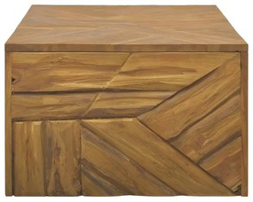 eróziós tömör tíkfa dohányzóasztal 110 x 35 x 38 cm