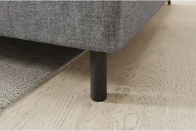 Szürke bársony kinyitható-tárolóhelyes sarokkanapé (jobb oldali-L alakú) Barea – ELTAP