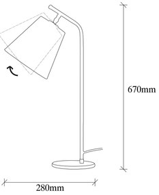 Fekete asztali lámpa fém búrával (magasság 67 cm) Salihini – Opviq lights