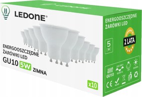 10x Led izzó GU10 5W Hideg szín Prémium energiatakarékos Led szett