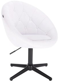 HC8516CROSS Fehér modern műbőr szék fekete lábbal