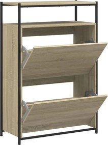 vidaXL sonoma tölgy színű szerelt fa cipőszekrény 75x34x112 cm