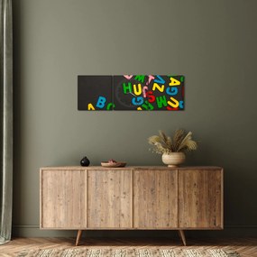 Kép - színes betűk (órával) (90x30 cm)