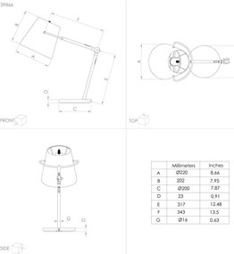 Eglo 39866 - Asztali lámpa GRANADILLOS 1xE27/40W/230V