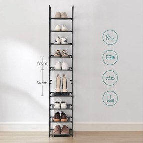 10 szintes cipőtároló 33x33x173cm