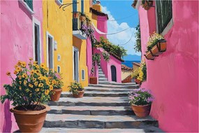 Kép - Rózsaszín sikátor (90x60 cm)
